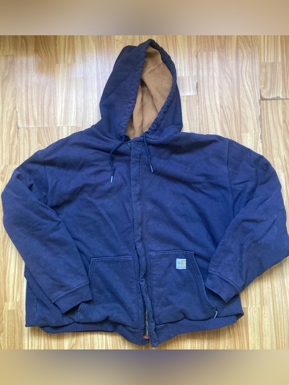 Carhartt FR Flame Resistant Zip Up Hoodie Navy Blue Jacket Men 2XL